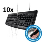 10 x KENSINGTON K64407UK Pro Fit Washable Keyboard UK QWERTY USB Numeric Keypad
