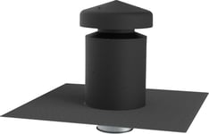 Ventilasjonshette Ø160 sort med integrert takpapp isolert 50 mm