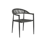 Vrtni stol Home ESPRIT Sort Mørkegrå Aluminium Rattan 56 x 60 x 78 cm