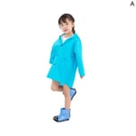 Baby Kid Children Dinosaur Rain Coat Poncho Rainwear Jacket Blue M