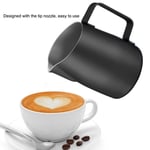 (Black)Stainless Steel Milk Frother Cup Coffee For Kitchen Hotel UK