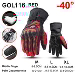 100% vattentäta cykelhandskar Vinter Män Sport Helfinger Thermal Motorcykel Scooter MTB landsvägscykelhandskar GOL115 RED XL