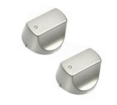2 x Silver Control Knob Dial Switch for HOTPOINT Hot-Ari ix Hob Oven Cooker