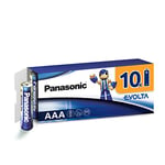 Panasonic EVOLTA Pile alcaline, AAA micro LR03, paquet de 10 dans un emballage sans plastique, 1,5 V, pile Premium avec une puissance particulièrement longue durée, alcaline.