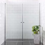 bathlife dusjdør allsidig rett dør + mellom vegg delvis frostet glass duschdörr rak dörr 800 900 frostad mellan