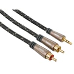 HAMA Premium Minijack 3.5mm til 2xPhono kabel - Guldbelagt - 1.5 m