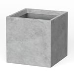 Kante Pot de Fleurs carré léger et Moderne Fait à la Main pour intérieur et extérieur, béton Naturel, 25,4 x 25,4 x 25,4 cm