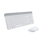 Logitech Slim Wireless Keyboard and Mouse Combo MK470, QWERTY US International Layout - White
