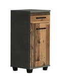 Forte Commode Veris avec 1 Porte et 1 tiroir, matériau en Bois, Effet béton Gris foncé/Vieux Bois Vintage, 16,1 x 90,8 x 40,2 cm