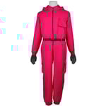Unisex Squid Game 2 Kostym Cosplay Jumpsuit + Squid Game Mask Halloween Outfit Presenter 7-9 år (130-140) 7-9years（130-140） circle