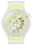 Swatch SO27E103 YELLOWINJELLY | Big Bold | Clear Strap Watch