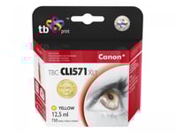 Tb - 12.5 Ml - Gul - Kompatibel - Bläckpatron (Alternativ För: Canon Cli-571Xl) - För Canon Pixma Ts5051, Ts5053, Ts5055, Ts6050, Ts6051, Ts6052, Ts8051, Ts8052, Ts9050, Ts9055