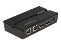 Delock - USB-växel - 2 x USB 2.0 - väggmonterbar, bordsmonterbar
