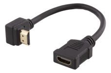 HDMI adapter kabel - Han/Hun - Op vinklet - 4K - 0.2 m