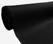 A-Express Natural Pure 100% Linen Fabric Soft Material Vintage Dressmaking Fashion Flax Bag 140cm Wide - 5 Meters 500cm x 140cm Black