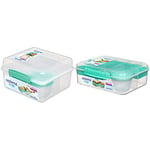 Sistema to GO Lunch Box Cube Max | 2 L Bento-Box Style Food Container | Assorted Colours & Bento Box to GO | Lunch Box with Yoghurt/Fruit Pot | 1.65 L | BPA-Free | Assorted Colours | 1 Count