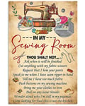 Sewing In My Sewing Room Vintage Wall Decor Metal Sign Plaque Poster 8X12 inch