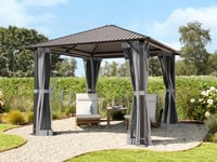 TOOLPORT Hardtop paviljong 3x3m, inkl. 4 gardiner, Grey - (300219)