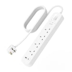 Belkin Connect Surge Protected 4 Power Socket Extension With USB-C USB-A Port 2M
