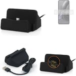 Docking Station for Motorola Edge 30 Neo black charger Micro USB Dock Cable