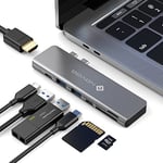 Hub USB C, connecteur USB C multiport Novoo (7 en 2), avec Port pd100w, 2 USB 3.0, Lecteur de Carte SD/TF, 4k hdmi, Compatible avec MacBook Pro 2020-2016, MacBook Air 2020-2018