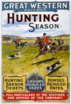 TR57 Vintage Hunting Season Great Western GWR Railway Poster Re-Print - A2+ (610 x 432mm) 24" x 17"