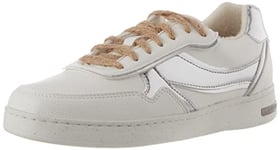 Geox Femme D Jaysen G Sneakers, White/Silver, 39 EU
