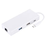 USB-C / Type-C to HDMI & RJ45 & 2 x USB 3.0 & SD & Micro SD Card Reader Adapter HUB with USB-C / Type-C Charging, For Macbook / New Macbook Pro / Huaw