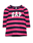 GAP Baby Gap Logo Stripe Dress T-shirts Long-sleeved Rosa [Color: BLUE PINK STRIPE ][Sex: Kids ][Sizes: 50-56,56-62,62-74 ]