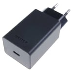 Original Sony USB-C hurtig rejseoplader - 30W, EU-stik
