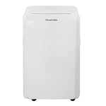 Russell Hobbs RHPAC11001 1200W 11000BTU White 2 in 1 Portable Air Conditioner & Dehumidifier with Remote Control, LED Display & Integrated Timer. Includes Window Sealing Kit. [Energy Class A]