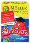Möller Omega-3 Pikkukalat säästöpakkaus vadelmainen, 72 kpl