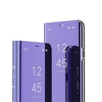 IMEIKONST Samsung S10 Plus case Bookstyle Mirror Design Makeup Clear View Window Stand Full Body Protective Bumper Flip Folio Shell Cover for Samsung Galaxy S10 Plus Flip Mirror: Purple QH