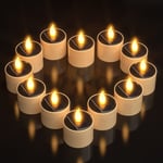 Solar Candles, Ymenow 6pcs Waterproof Flickering LED Flameless Tea Lights, Battery Included for Home Garden Terrace Camping Wedding Party Outdoor Dinner Decoration