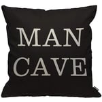 HGOD DESIGNS Cushion Cover Man Cave on Black Background,Throw Pillow Case Home Decorative for Men/Women Living Room Bedroom Sofa Chair 18X18 Inch Pillowcase 45X45cm
