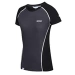 Regatta Tornell II T-Shirt Respirant, mérinos TechWool, Manches Courtes, t-Shirt/Polo/Vests, Femme, Ash/Black, 16