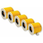 Vhbw - 5x Cartouches filtrantes compatible avec Kärcher wd 1, wd 3.200, wd 3.300 m, wd 3.500 p aspirateur