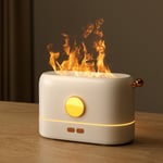 (White)Flame Aroma Diffuser Home USB Ultrasonic Atomizing Humidifier Flame UK