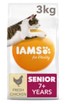 Iams For Vitality With Chicken Senior Dry Cat Food - 3kg