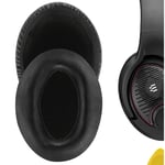 Geekria QuickFit Protein Leather Replacement Ear Pads for Sennheiser GAME ONE, GAME ZERO, PC360, PC363D, PC373D Headphones Ear Cushions, Headset Earpads, Ear Cups Repair Parts (Black)