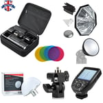 UK Godox 2.4 TTL HSS Two Heads AD200 Flash+Xpro-C Trigger for Canon+Softbox Kit