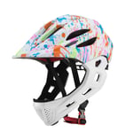 DUDUCHUN Kids Helmet,Full Face Bicycle Helmet Adjustable Detachable Helmet with Rear Light and 16-Hole Breathable Helmet,for 5-14 Years Teens Helmet Sports Gear,D,43~54cm