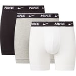 Nike Kalsonger 3P Everyday Essentials Cotton Stretch Boxer Svart/Grå bomull Large Herr
