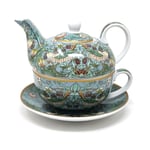 Tea For One Cup Mug Pot Strawberry Thief Teal William Morris Teapot Floral Gift