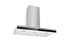 Award T Model Rangehood 90cm 800 m3/h max. extraction Stainless Steel/ Black Glass with Soft Touch Controls