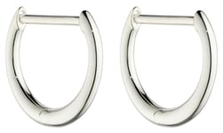 Elements Silver E6047 Silver Rounded Click Huggie Hoops Jewellery