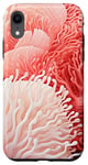 iPhone XR Pink Coral Pattern Ocean Nature on White Sea Life Coral Case
