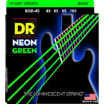 DR Strings NGB-45 Hi-Def Neon Green bassträngar, 045-105