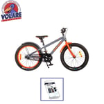 Volare barncykel Rocky - 20 tum - Grå / Orange - Inklusive WAYS däckreparationssats