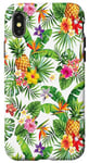 Coque pour iPhone X/XS Ananas tropical avec motif floral